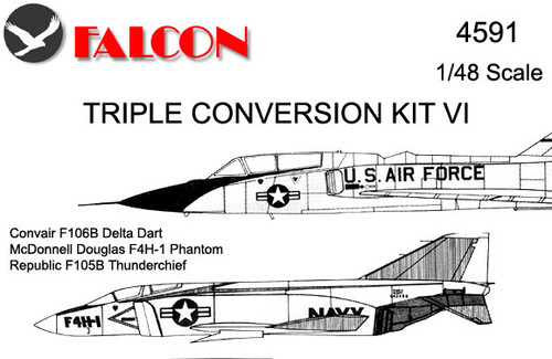 Falcon Triple Conversion VI: Delta Dart Phantom Thunderchief Kit 1:48 (FIK04591) Falcon Triple Conversion VI: Delta Dart Phantom Thunderchief Kit 1:48 (FIK04591)