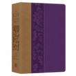 KJV Large Print Study Bible - (Barbour) - DiCarta Leatherlike Purple/Brown