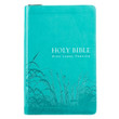 KJV Standard Size Bible - Turquoise - Zipper Cover with Thumb Index