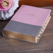 KJV Super Giant Print Reference Bible - Pink & Gray - Thumb Indexed