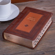 KJV Personal Size Giant Print Reference Bible - Saddle Tan & Butterscotch - Thumb Indexed