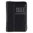 KJV Mini Pocket Bible - Black - Zipper Closure