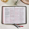 KJV Large Print Thinline Bible - Premier Collection - Black Goatskin Leather