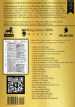 1611 King James Bible - Original Facsimile - Black Softcover (Back of Box) 1611 King James Bible - Original Facsimile - Black Softcover (Back of Box)