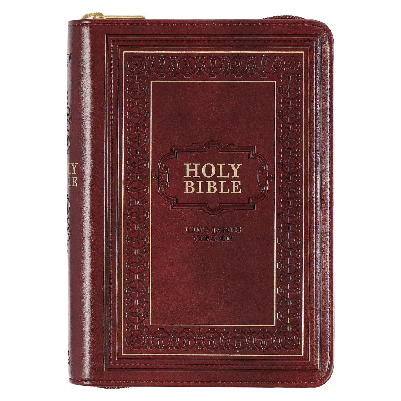 KJV Large Print Compact Bible - Burgundy - Zipper Closure