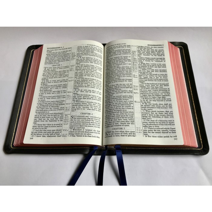 KJV Allan Longprimer Edition - Black Meriva Calfskin - The KJV Store