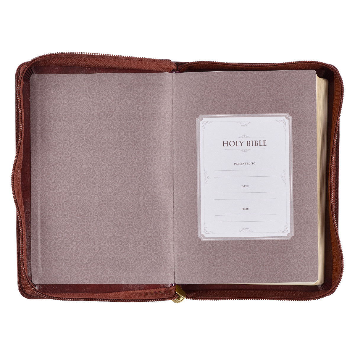 KJV Holy Bible, Compact Faux Leather Red Letter Edition  Burgundy Embossed Journal with Gold Text and Zipper Closure. Daily Bible Verses main image 2