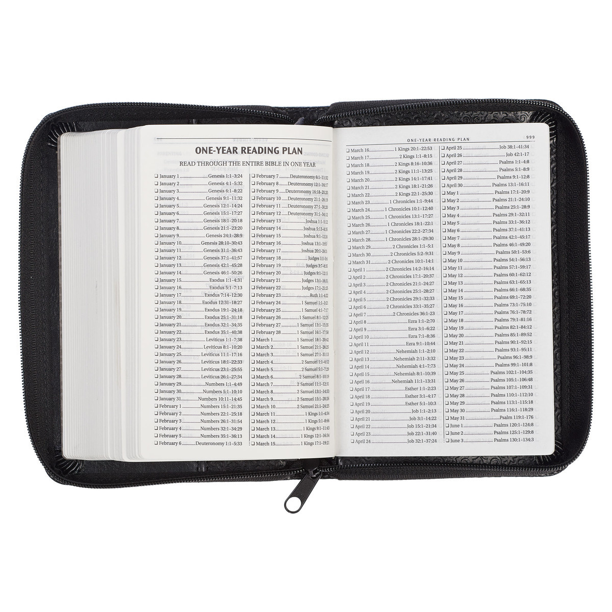 KJV Mini Pocket Bible Black Zipper Closure