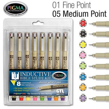 8 Piece Inductive Study Kit - Pigma Micron Pens