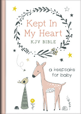 KJV Kept in My Heart Girl's Bible - Coral Woodland