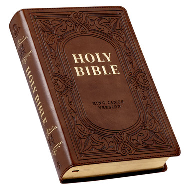 KJV Personal Size Giant Print Reference Bible - Medium Brown - Thumb Indexed