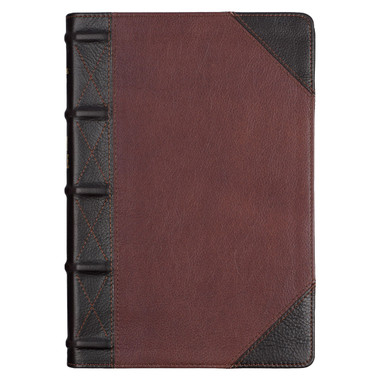 KJV Full-Size Giant Print Bible - Genuine Leather - Dark Brown - Thumb Indexed
