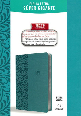 Reina Valera 1909 Spanish Super Giant Print Bible -  Aquamarine Leathersoft