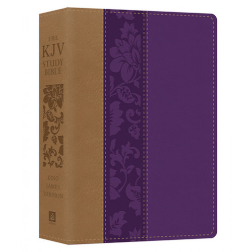 KJV Large Print Study Bible - (Barbour) - DiCarta Leatherlike Purple/Brown