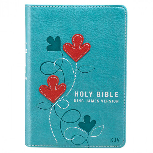 KJV Compact Bible - Turquoise and Red