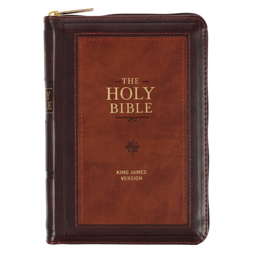 KJV Mini Compact Bible - Burgundy - Zipper Closure