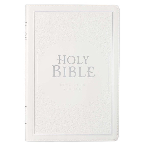 KJV Large Print Thinline Bible - White - Thumb Indexed