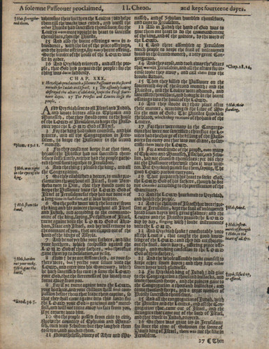 1613 King James Bible - Original Bible Leaves - Old Testament "HE" Edition