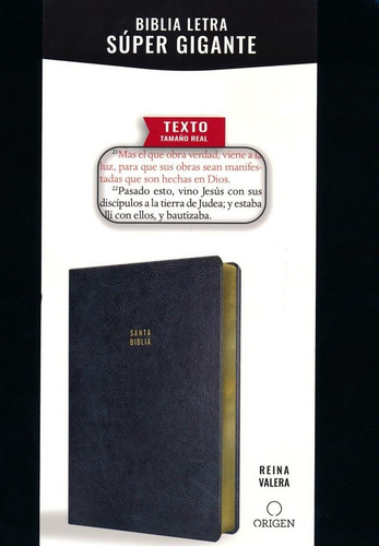 Reina Valera 1909 Spanish Super Giant Print Bible -  Black Leathersoft Reina Valera 1909 Spanish Super Giant Print Bible -  Black Leathersoft
