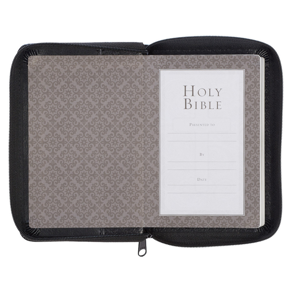 KJV Mini Pocket Bible Black Zipper Closure