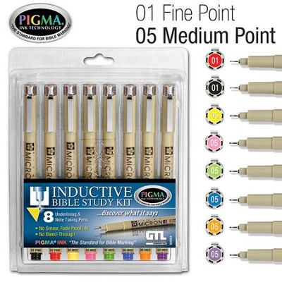 Pigma Micron Bible Pens - 8 Piece Inductive Study Kit