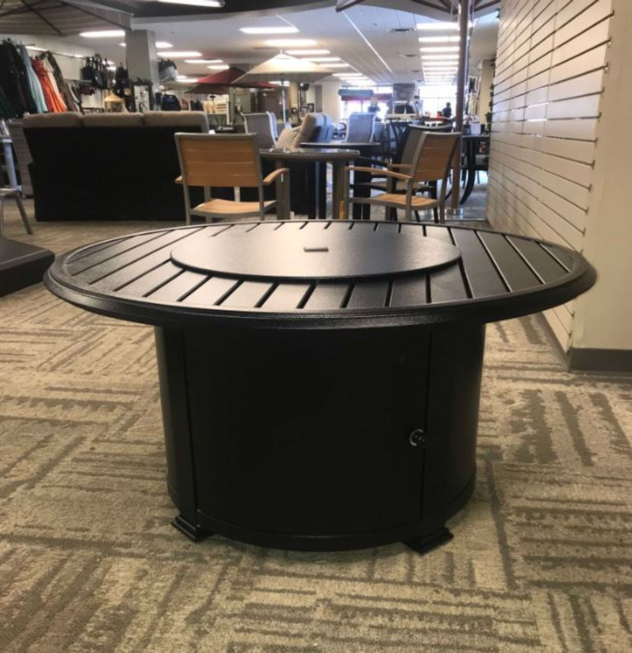 36" Round Erie Firepit Reclaimed Barnwood Ski Haus Patio Place