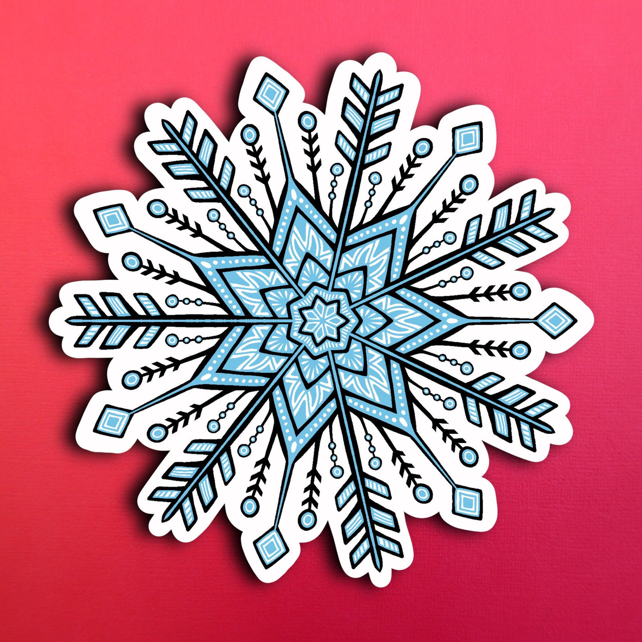 Snowflake Winter Watercolor Sticker - Ski Haus