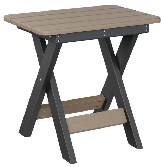 Berlin Gardens Folding End Table in Weatherwood/Black