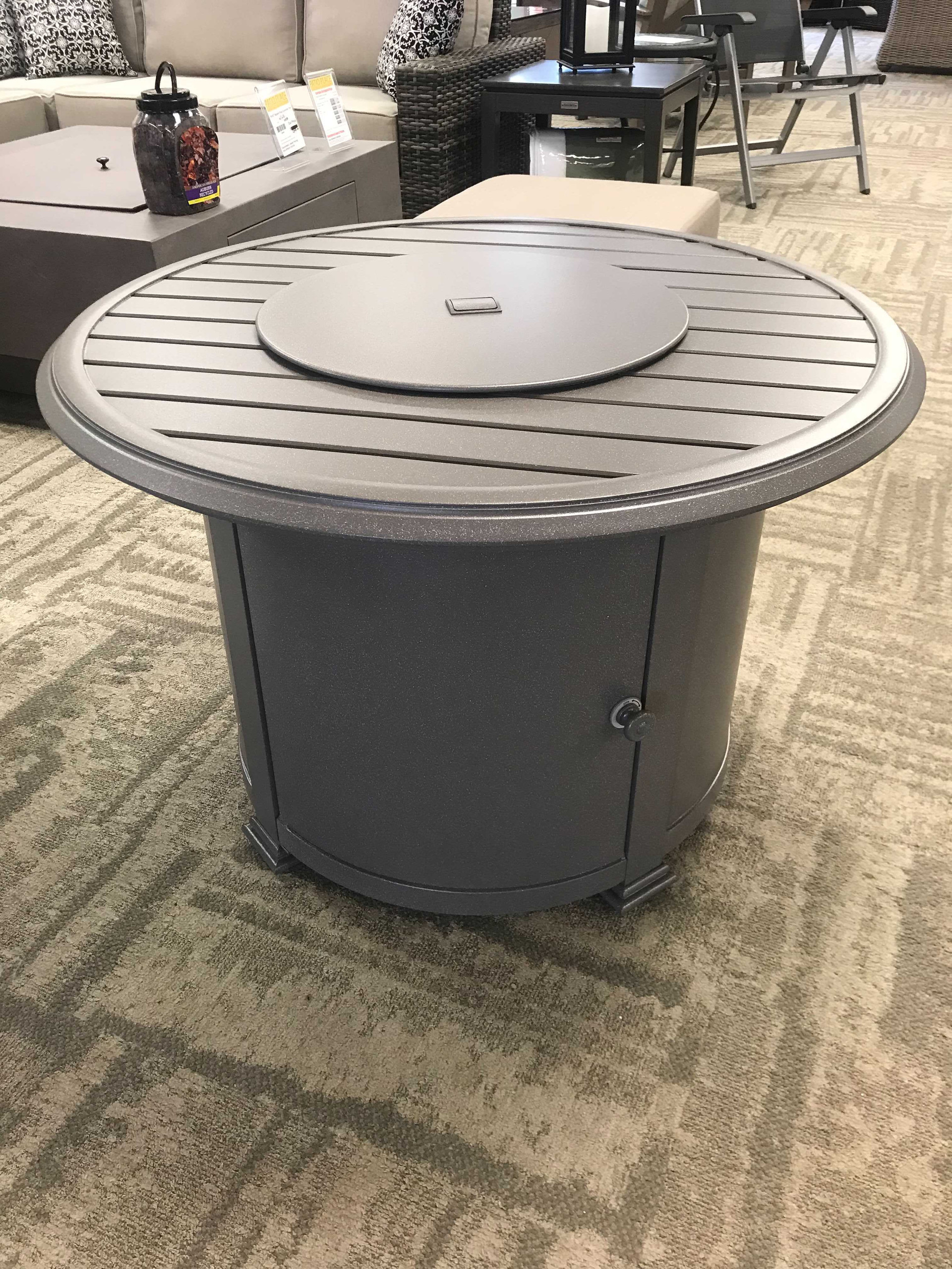 36" Round Burbank Aluminum Fire Pit - Cement - Ski Haus | Patio Place