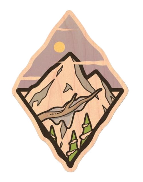 Diamond Mountain Sunset Wood Sticker