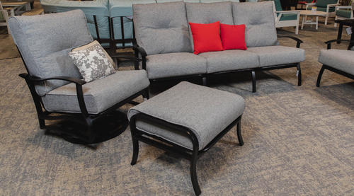 Albany Sofa w/ Cushion - Black/Friendly Chrome