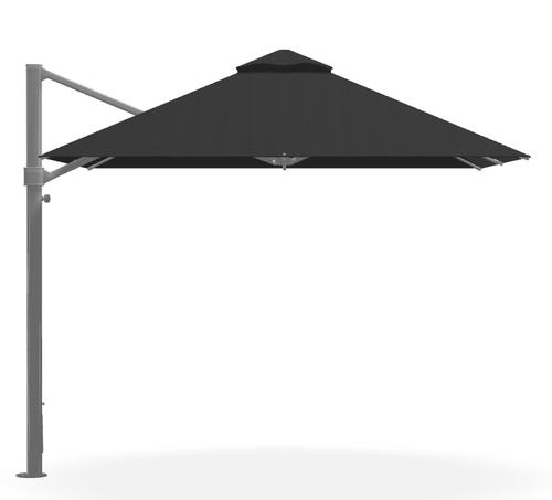 Aurora 10' Sq Cantilever Umbrella- Silver/Charcoal