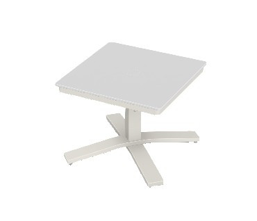 24" Square Umbrella End Table - Snow