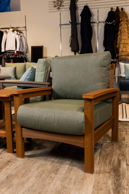 Camden Club Chair - Antique Mahogany/Cast Sage