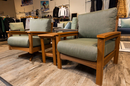 Camden Club Chair - Antique Mahogany/Cast Sage