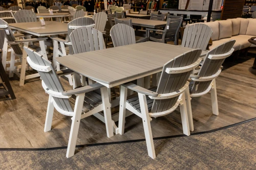 Comfo Back 7-Piece Dining Set - Driftwood/White