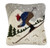 14"x14" Downhill Skier Hooked Pillow