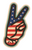 American Flag Peace Hand Wood Sticker