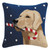 Golden Lab with Candy Cane Hook Pillow