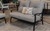 Albany Loveseat w/ Cushion - Black/Friendly Chrome