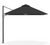 Aurora 10' Sq Cantilever Umbrella- Silver/Charcoal