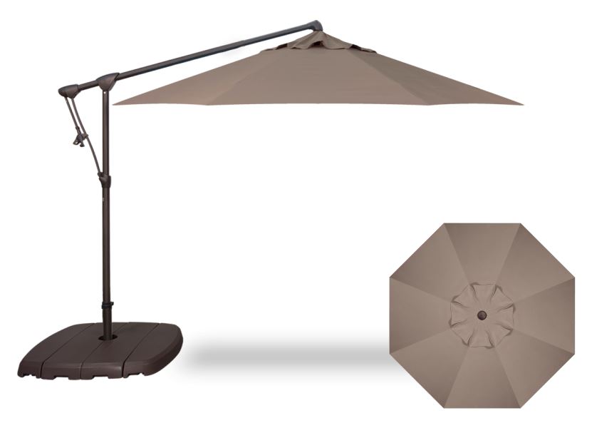 10' Octagon Cantilever Umbrella Bronze/Taupe Ski Haus Patio Place