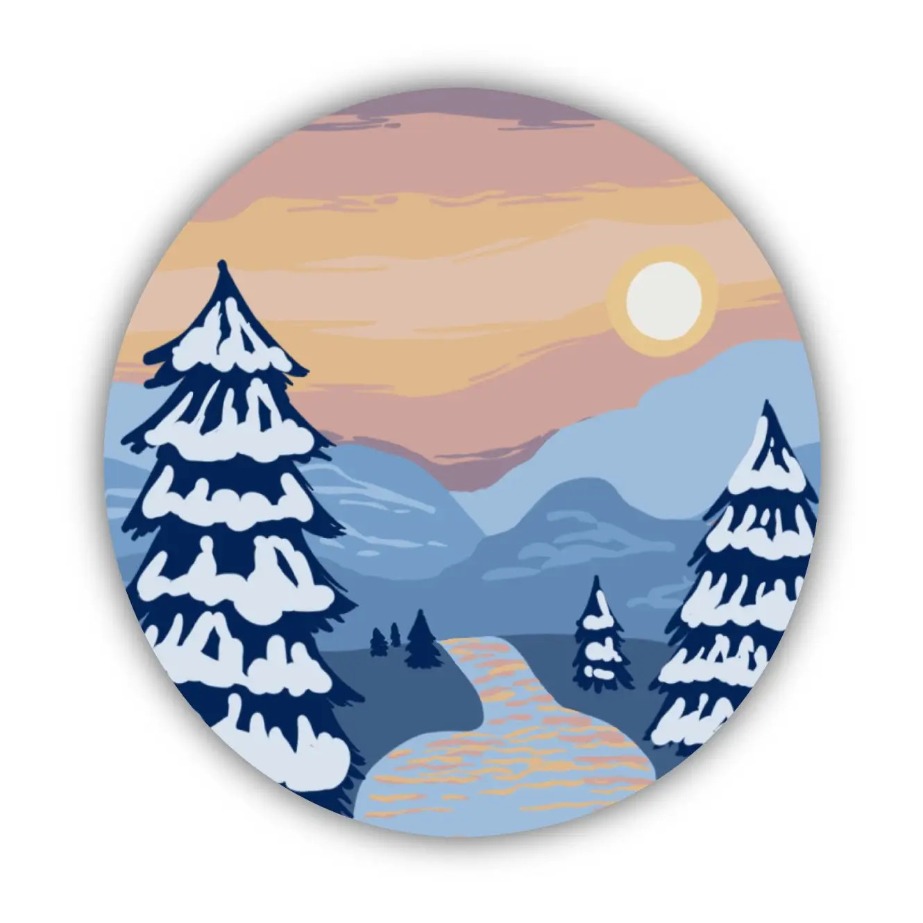 Sticker Ski, skiing, winter, snow and sun - space for text