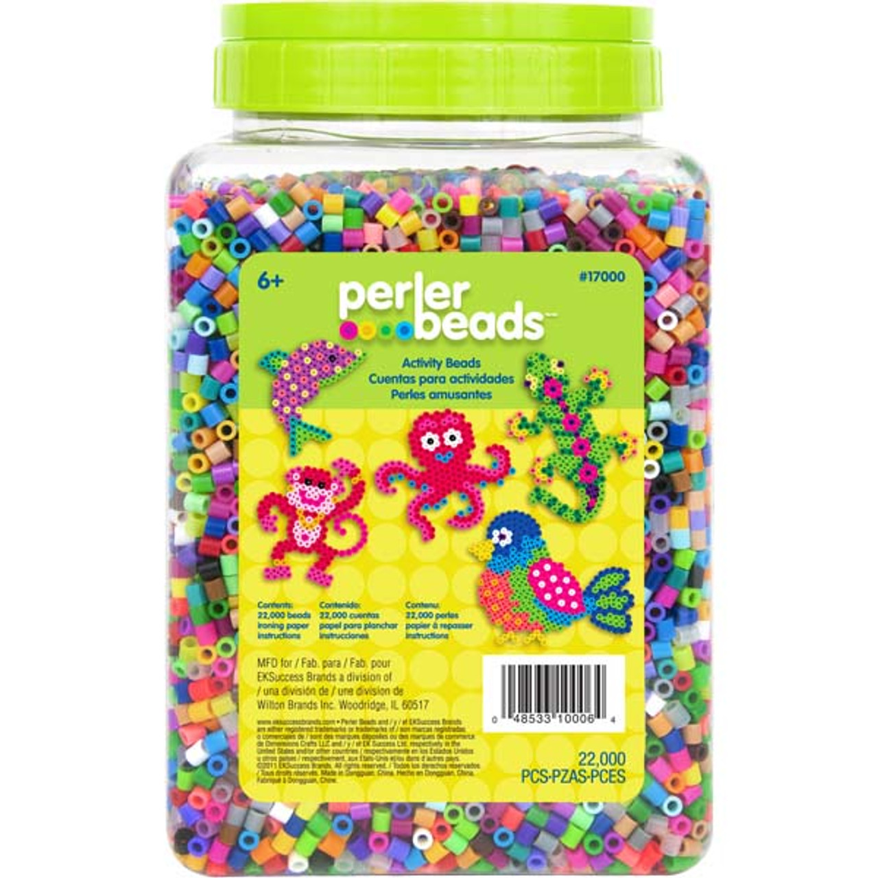 Colorations® Fluorescent Fuse Beads & 6 Pegboards in a Bucket - 22,000 Beads
