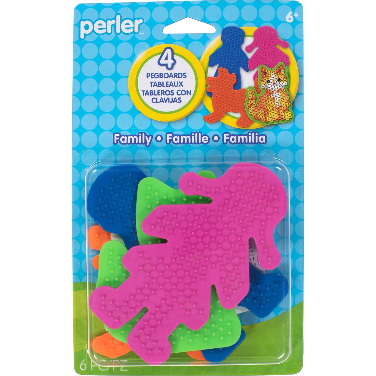 Perler Beads Pegboards, Fun Fusion, Clear/Square - 4 pack