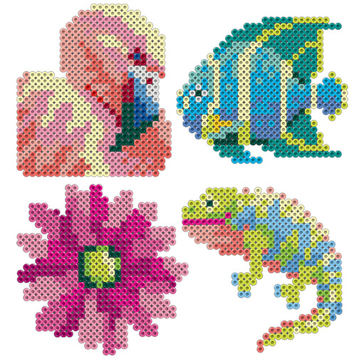 Mini Beads Peacock, Elephant, and Turtle 