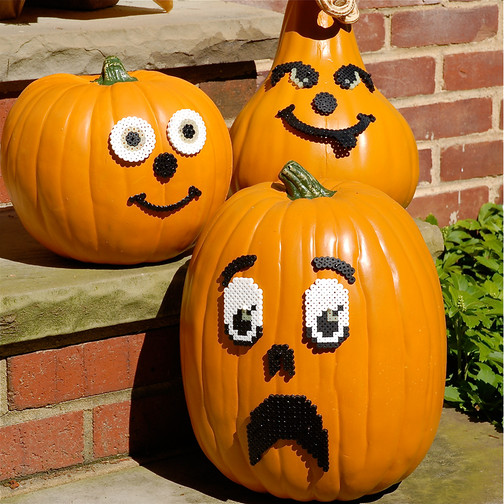Pumpkin Fuse Bead Pegboard Perler Halloween Fall 4 x 3 ABCraft
