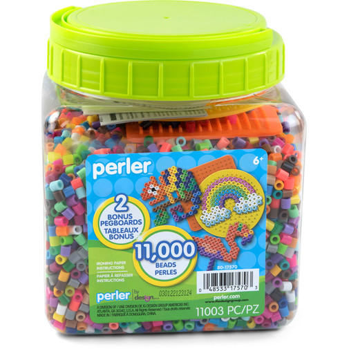 11,000 Perler Bead Jar with Pegboards
