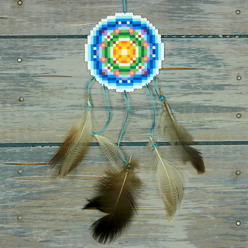 Kit to Make 4 Ring White & Grey Dream Catcher - Adults Crafts