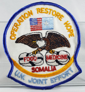 US761 Operation Restore Hope UN Joint Effort Somalia Patch US761 Operation Restore Hope UN Joint Effort Somalia Patch